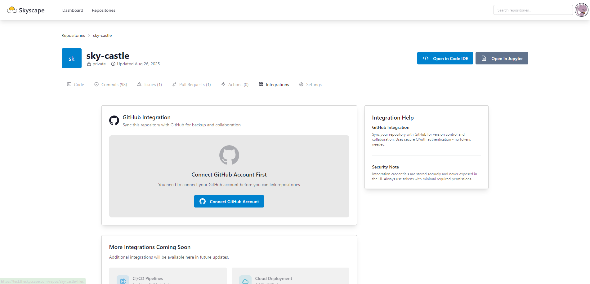 GitHub Integration and Import